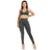 Conjunto Fitness Feminino Legging Zero Transparência - Cinza