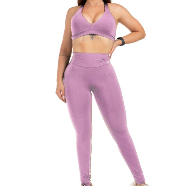 Conjunto Fitness Feminino Legging Zero Transparência