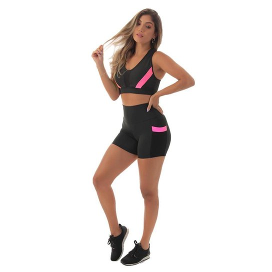 Conjunto Fitness Fristyle Short E Top Academia Feminino