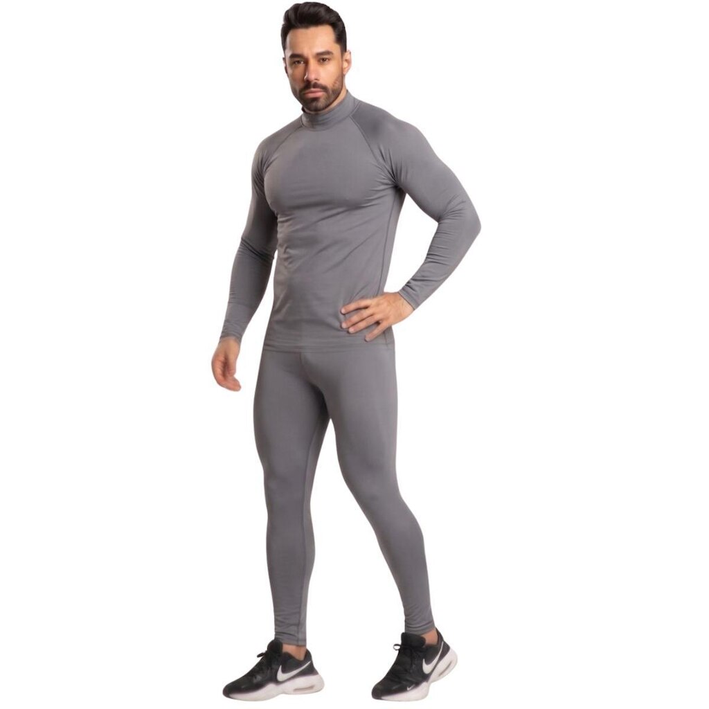 Conjunto Fitness Térmico Blusa e Calça Serra e Mar Modas Proteção UV Roupa Treino Moda Musculação