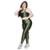 Conjunto Fitness Top e Calça New Zig 3D Plus Size Serra e Mar Bojo Removível Alta Compressão - Verde