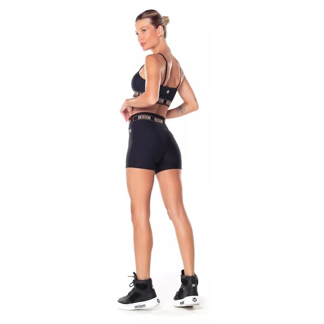 Conjunto Fitness Top E Shorts Hera Elastico Vestem Academia