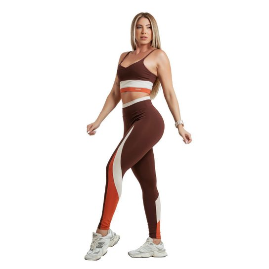Conjunto Garotafit Fitness Feminino Top + Calça Legging   Uv50+