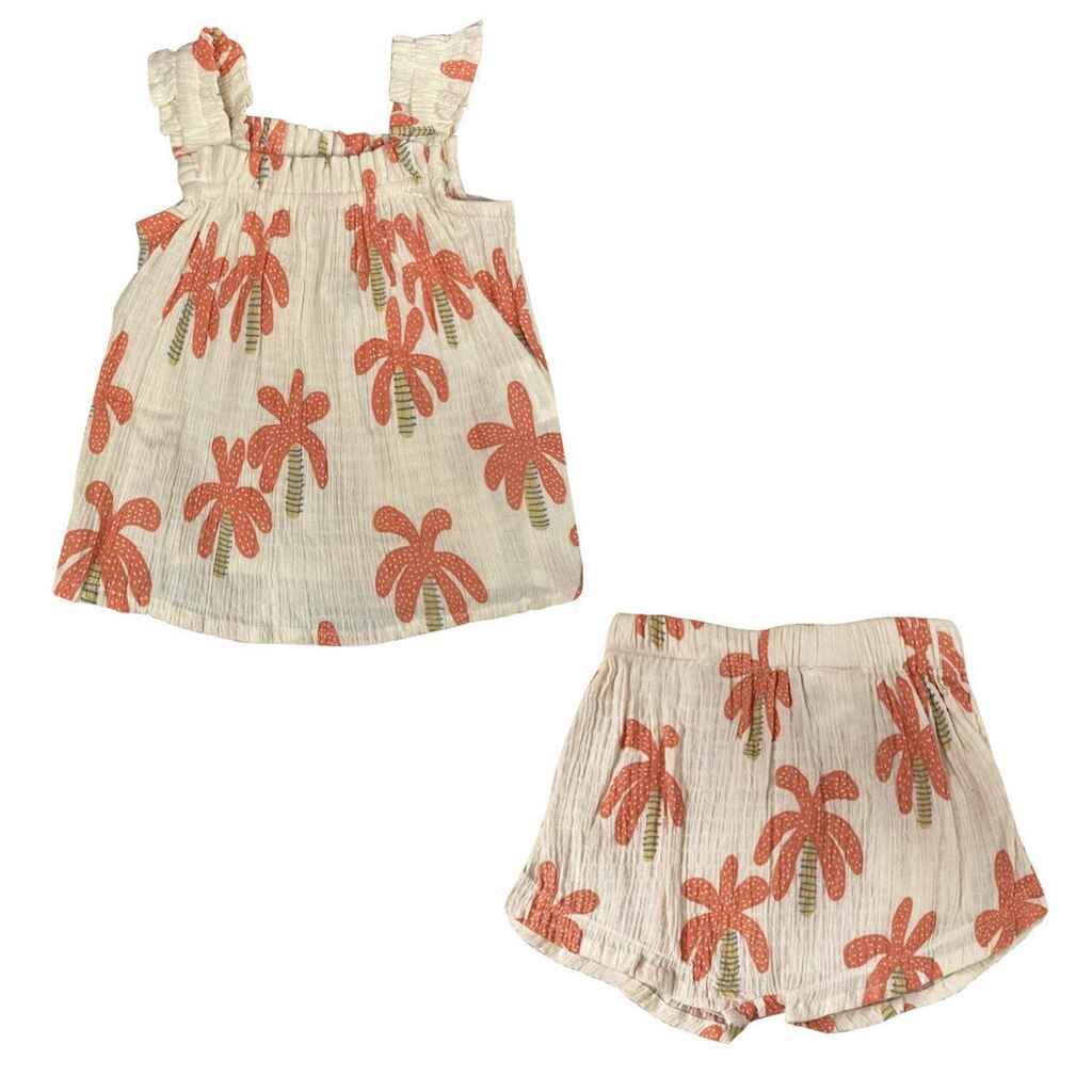 Conjunto Hering Infantil Curto Coqueiro Laranja