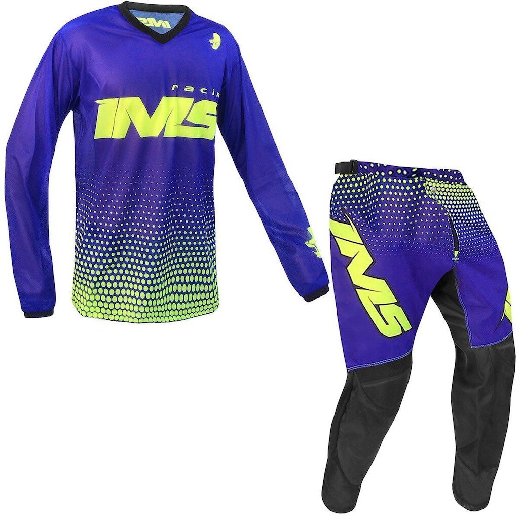 Conjunto Ims Mx Active Vermelho Azul Trilha Motocross Off Road