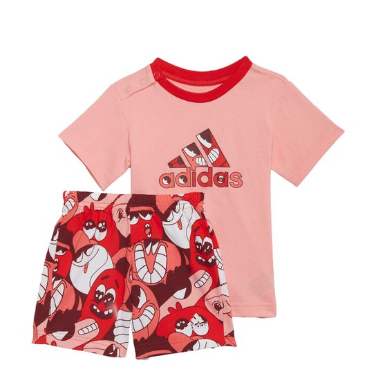 Conjunto Infantil Adidas Summer Set - Salmão Menor preço em Conjunto Infantil Adidas Summer Set - Salmão