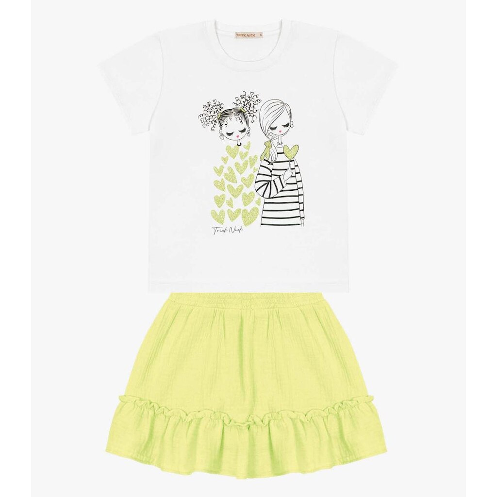 Conjunto Infantil Blusa Com Saia Trick Nick Verde