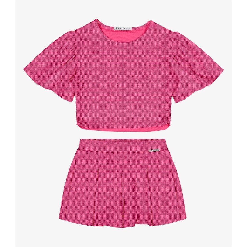 Conjunto Infantil Blusa Com Short Saia Trick Nick Rosa