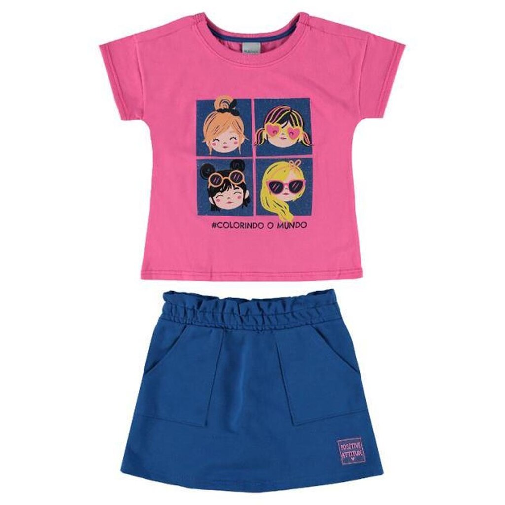 Conjunto Infantil Blusa e Saia 4 ao 8 Malwee Ref. 97274
