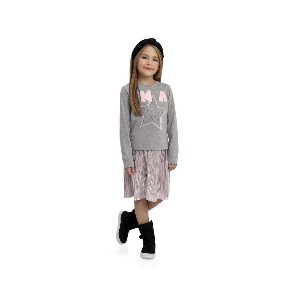 Conjunto Infantil Blusa E Saia  Quimby Feminina