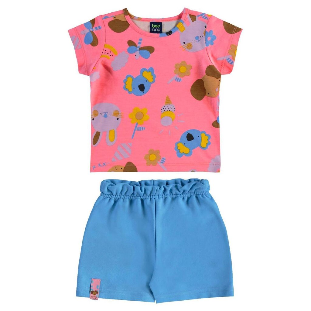 Conjunto Infantil Blusa e Short Bee Loop