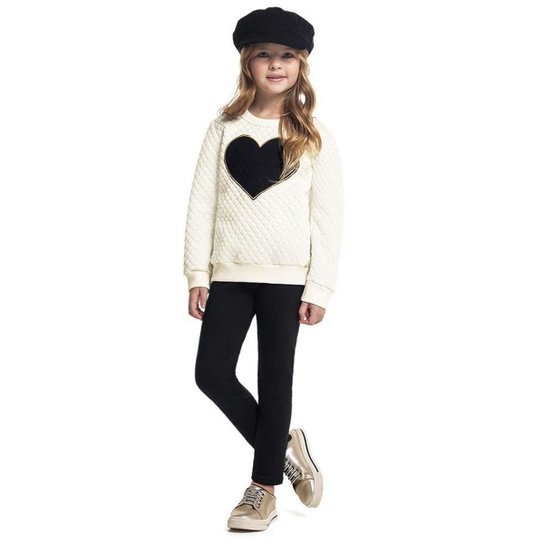 Conjunto Infantil Blusão Matelassê Brilho/Legging Molecotton