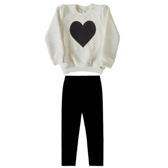 Conjunto Infantil Blusão Matelassê Brilho/Legging Molecotton