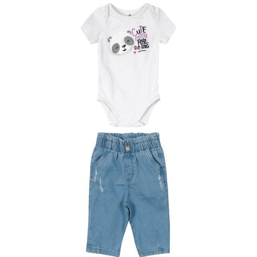 Conjunto Infantil Body e Calça Menina Carinhoso Ref. 98123