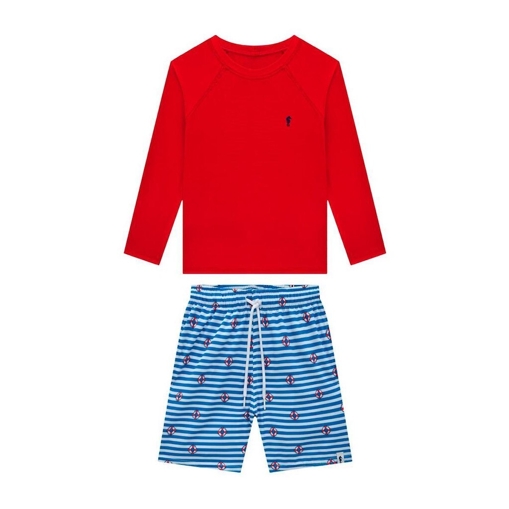 Conjunto Infantil c/ Proteção Solar UV 50+ Onda Marinha