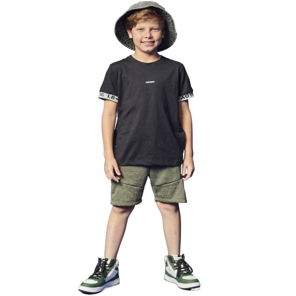 Conjunto Infantil Camisa Bermuda Moletom Linho Luc.Boo