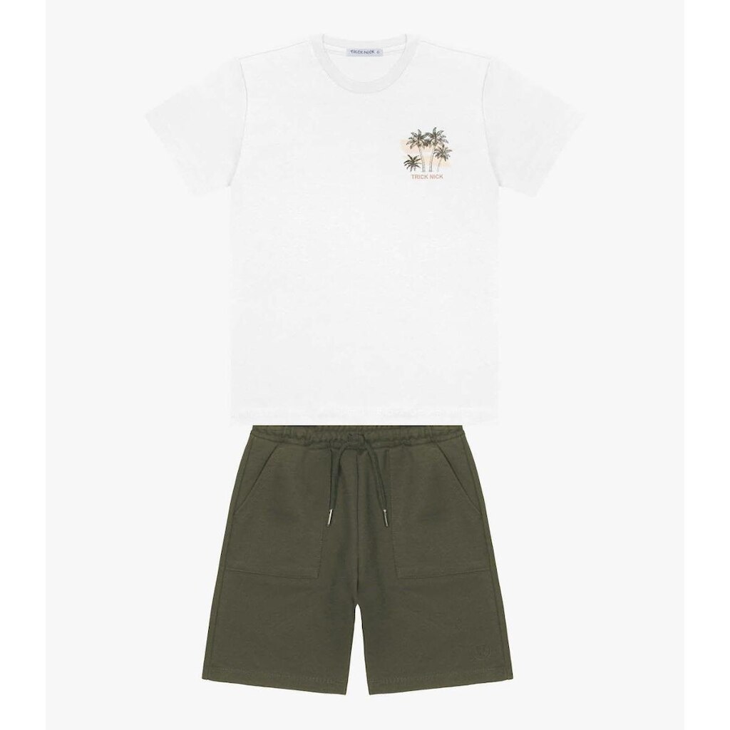 Conjunto Infantil Camiseta Com Bermuda Trick Nick Masculino