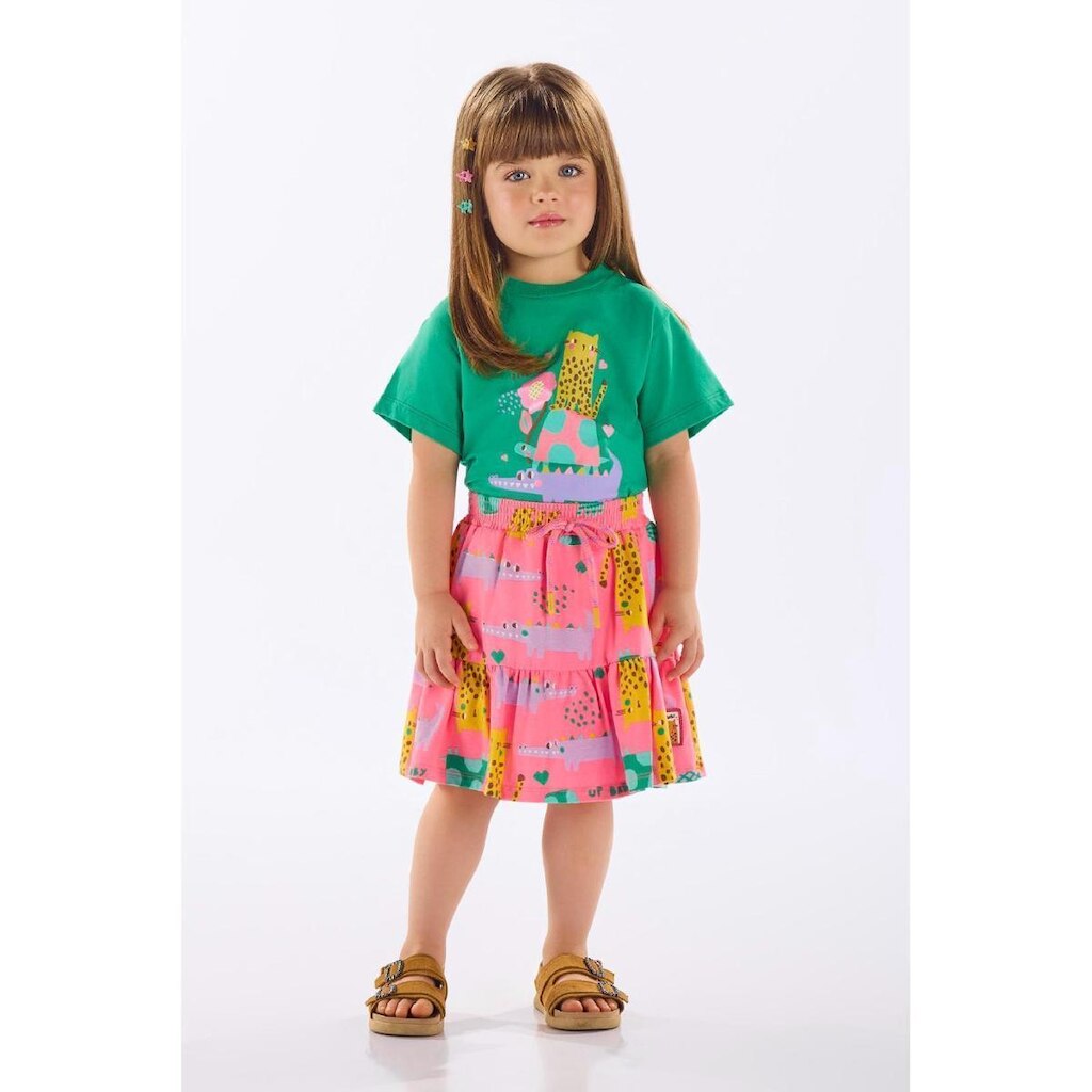 Conjunto Infantil com Blusa e Saia Up Baby