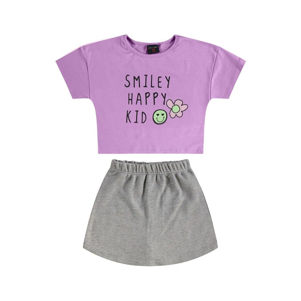 Conjunto Infantil com Blusa e Short-Saia Guloseima