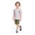 Conjunto Infantil com Camiseta e Bermuda para Menino Quimby - Cinza