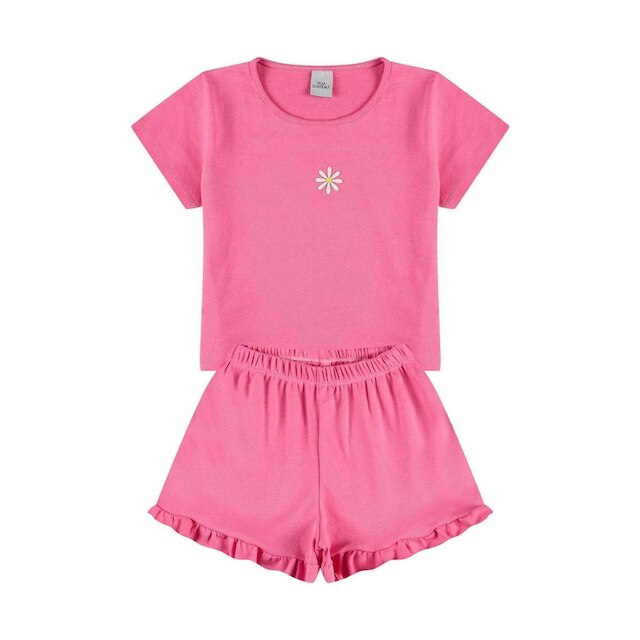 Conjunto Infantil Cropped Girassol Pink