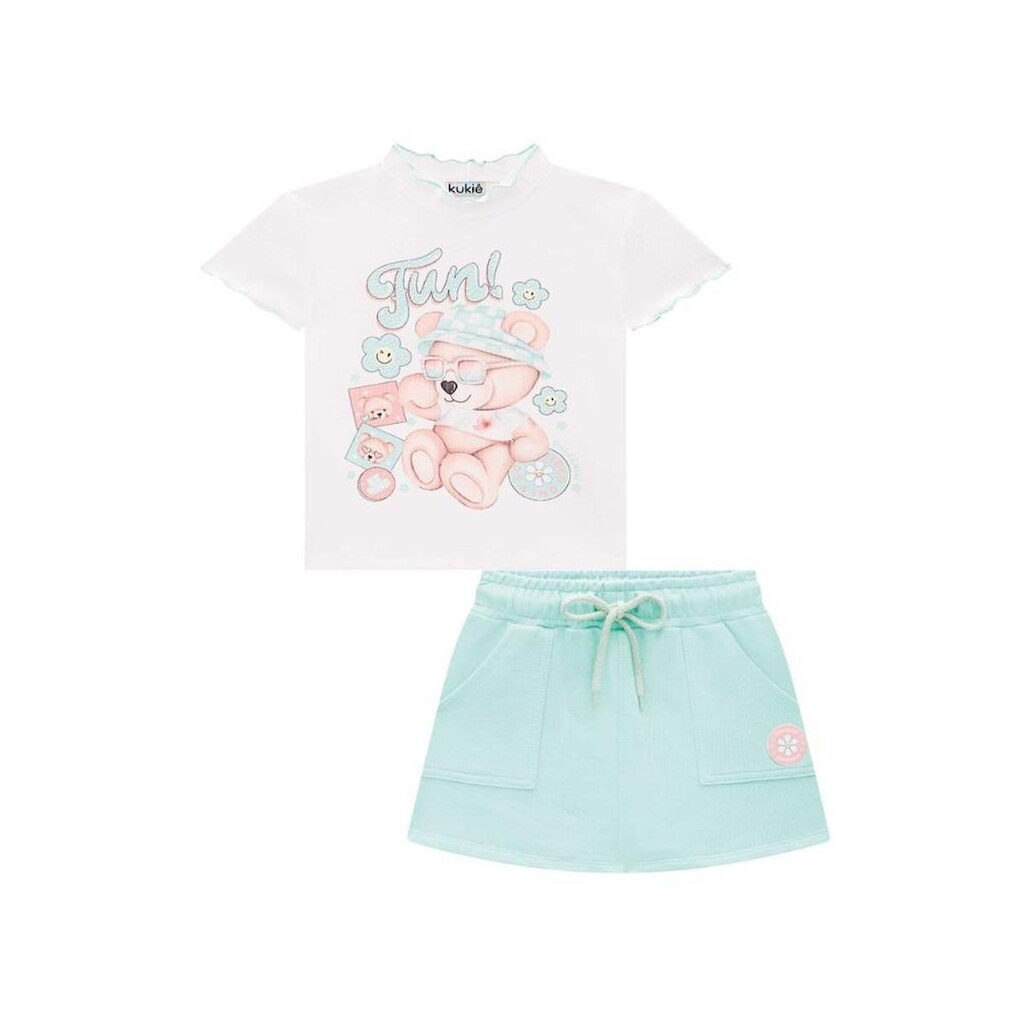 Conjunto Infantil De Blusa E Shorts Saia Ref 66798