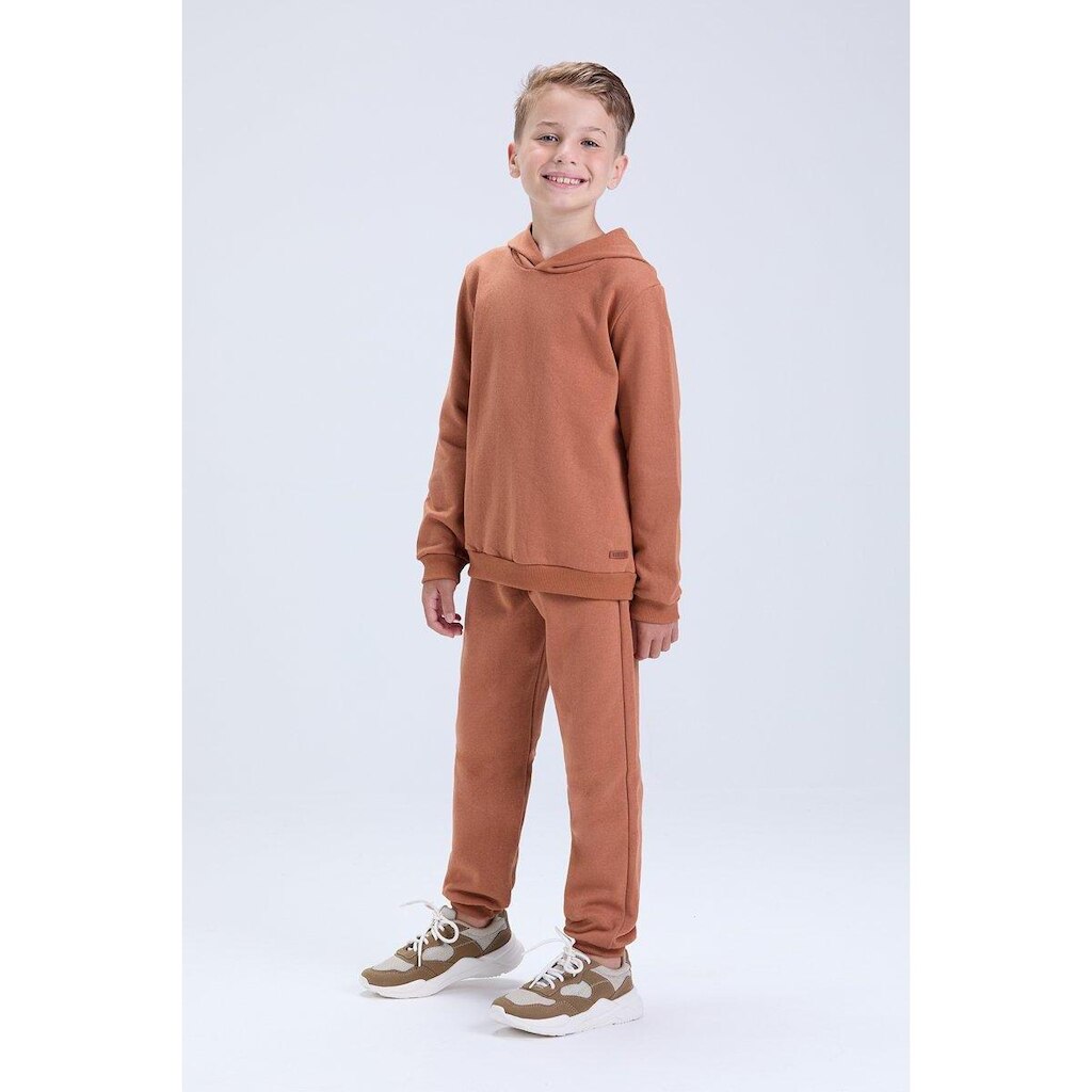 Conjunto Infantil de Inverno Masculino Moletom Básico com Capuz