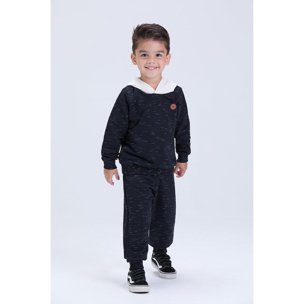 Conjunto Infantil de Inverno Masculino Moletom Jet
