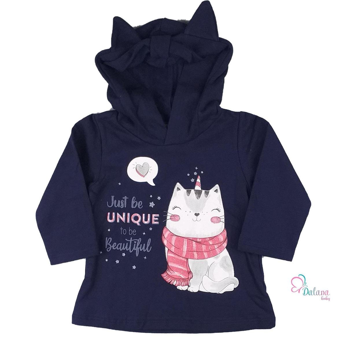 blue cat moletom com capuz