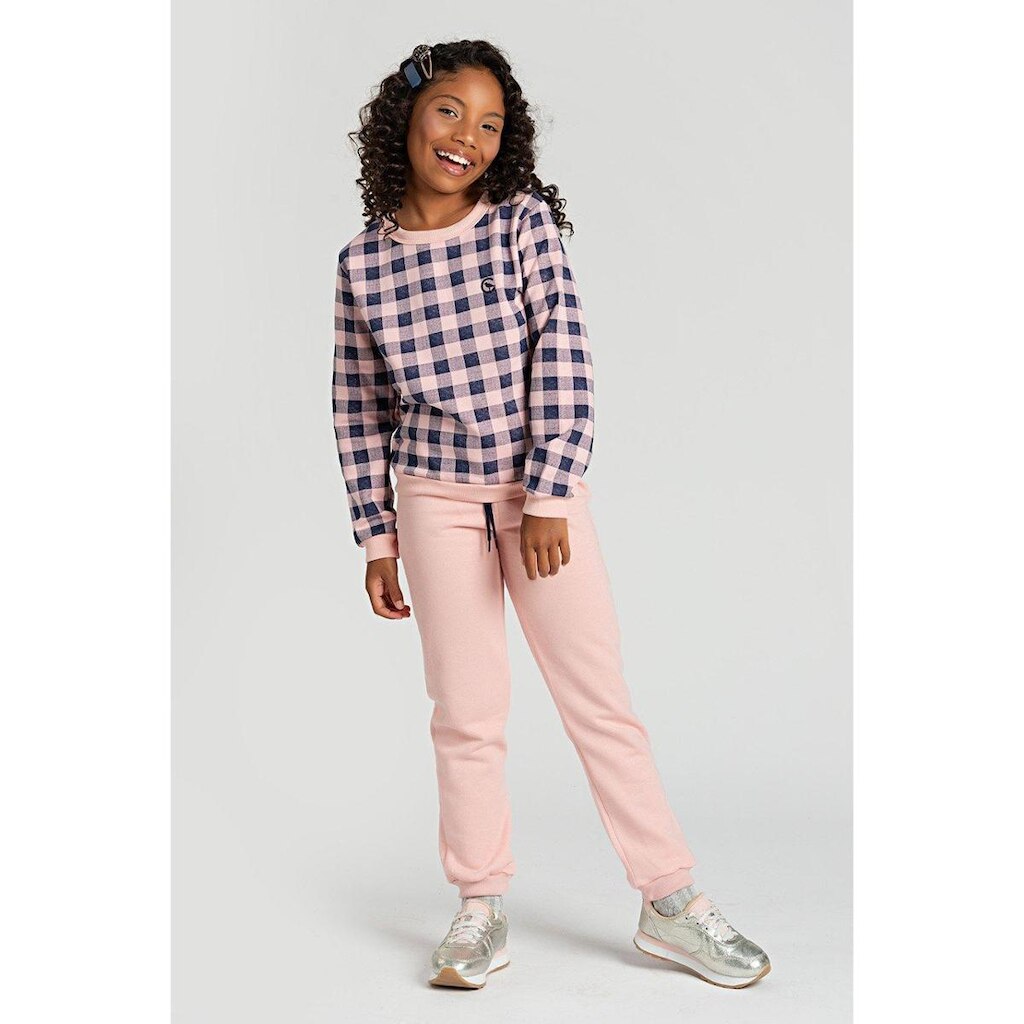 Conjunto Infantil de Moletom Xadrez Feminino