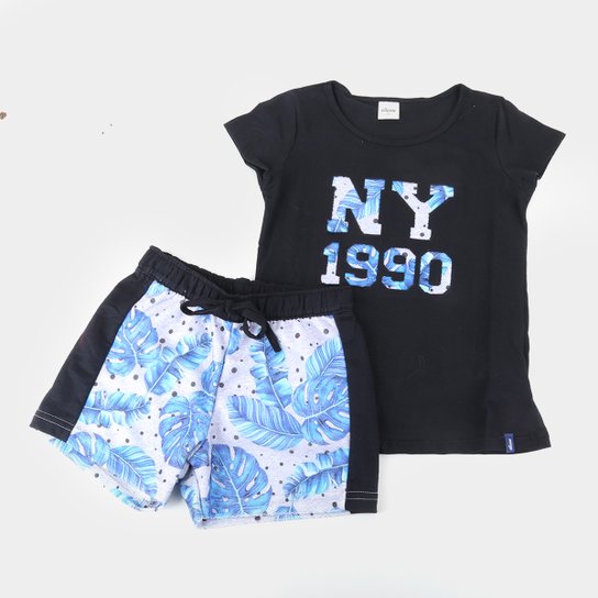Conjunto Infantil Elian Blusa E Shorts Moletom Folhagens Feminino - Preto é ruim? Conjunto Infantil Elian Blusa E Shorts Moletom Folhagens Feminino - Preto é boa?