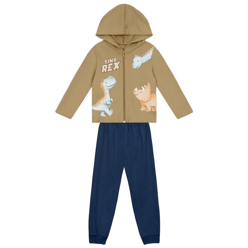 Conjunto infantil em moletom de dino Brandili
