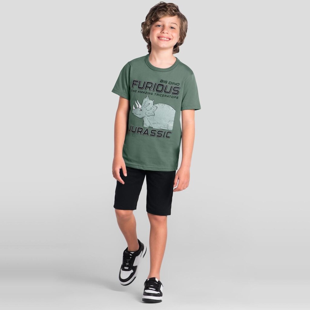 Conjunto infantil estampa de dinossauro Brandili