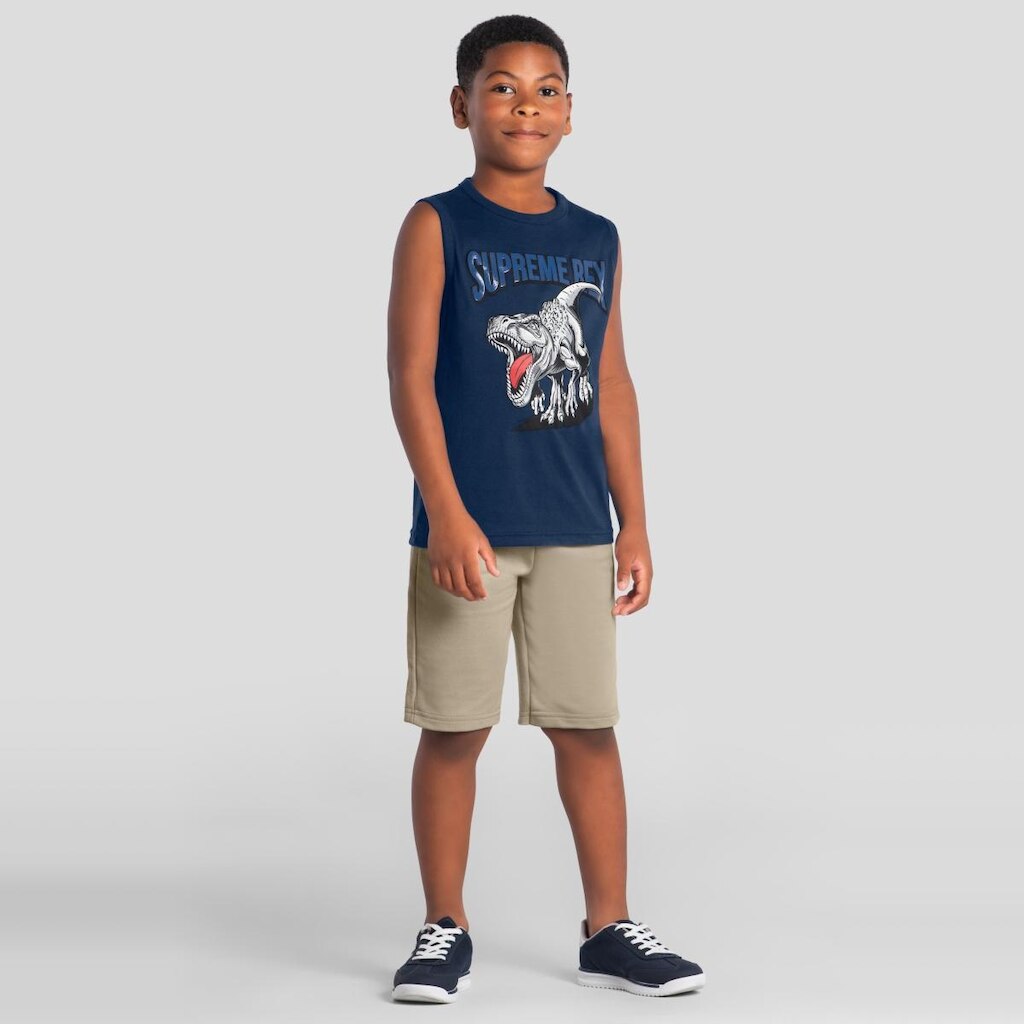 Conjunto infantil estampa em gel de dinossauro Brandili