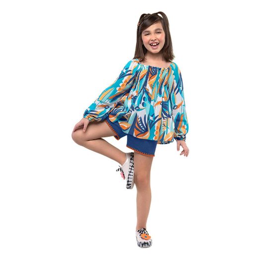 Conjunto Infantil Feminino Blusa + Short Nanai 601051.40056.12 Nanai