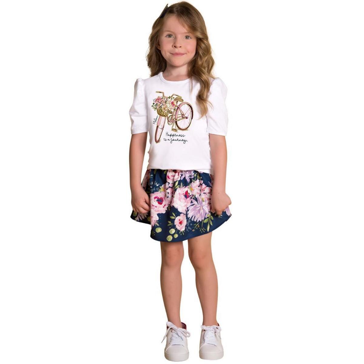 Menor preço em Conjunto Infantil Feminino Blusa + Short-Saia Milon 13093.40071.8 Milon