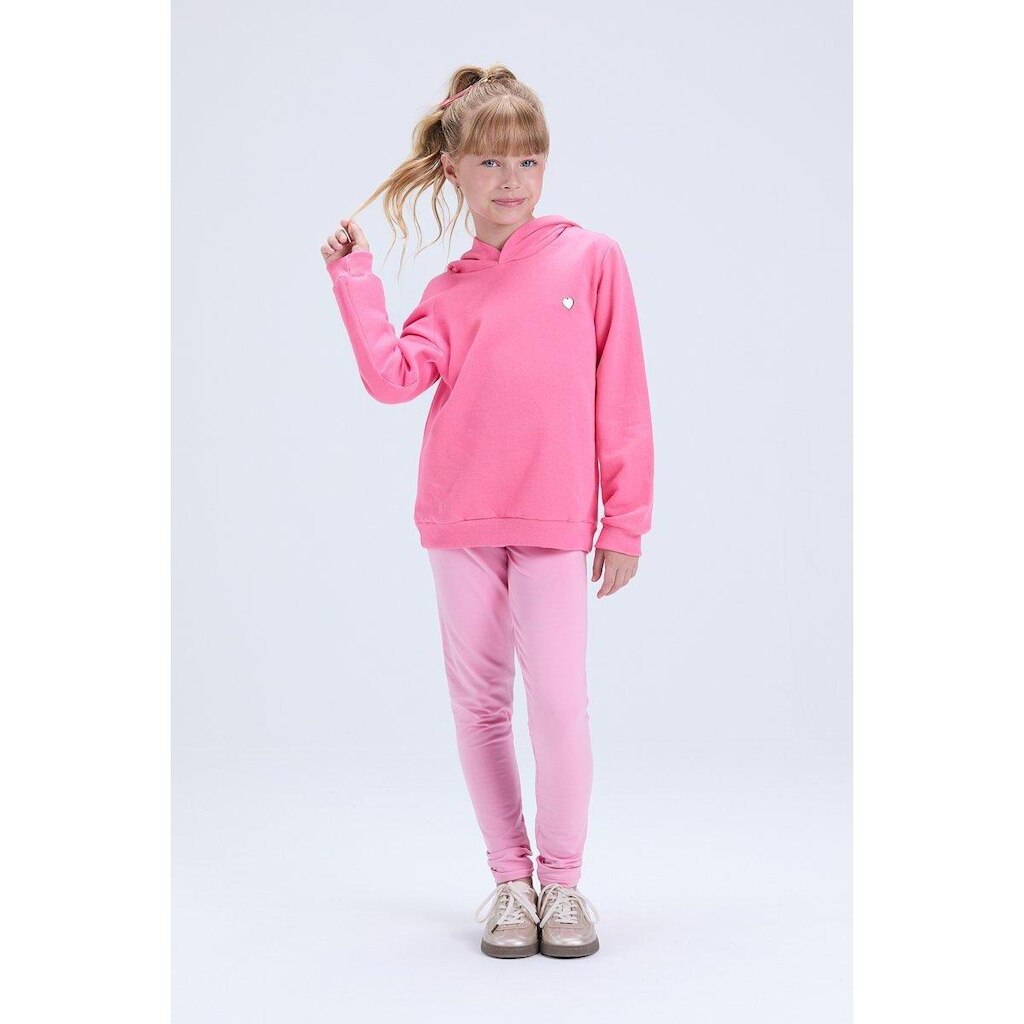 Conjunto Infantil Feminino de Inverno Moletom com Capuz e Pingente