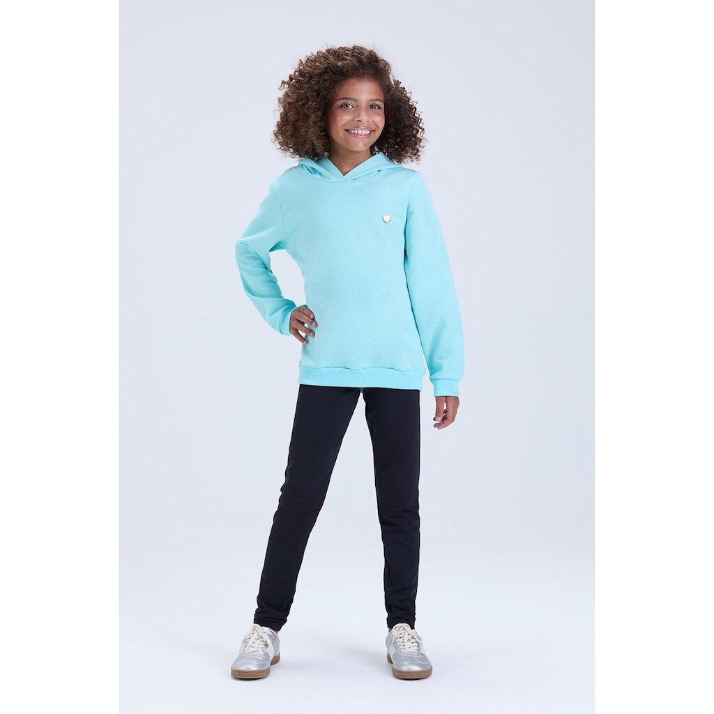 Conjunto Infantil Feminino de Inverno Moletom com Capuz e Pingente