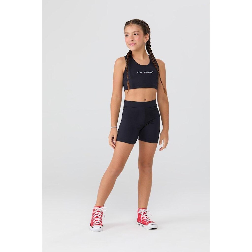 Conjunto Infantil Feminino Esportivo Top e Shorts Biker