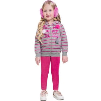 Conjunto Infantil Feminino Jaqueta e Legging Moletom BG13743