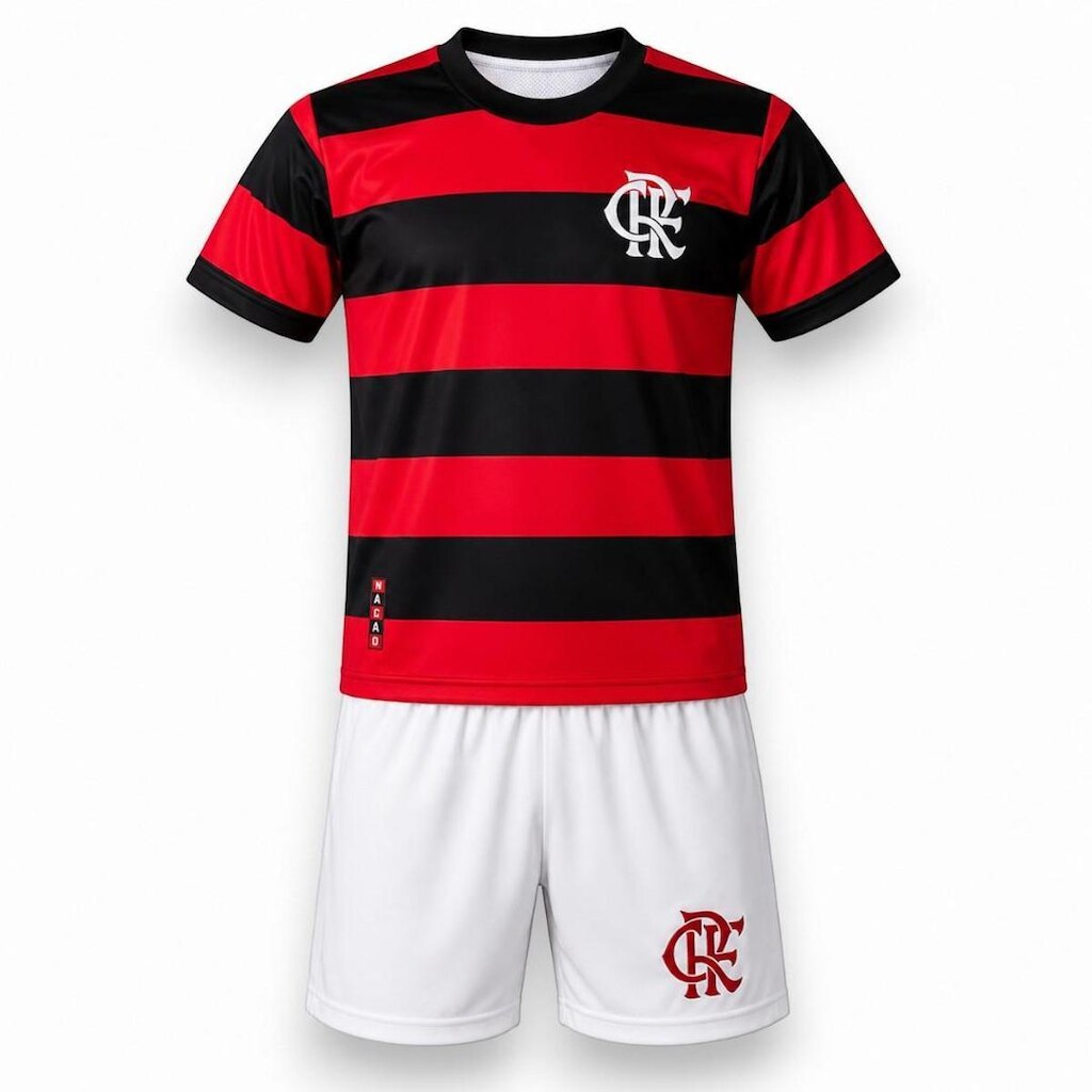 Conjunto Infantil Flamengo Home Camisa Short Dry Oficial