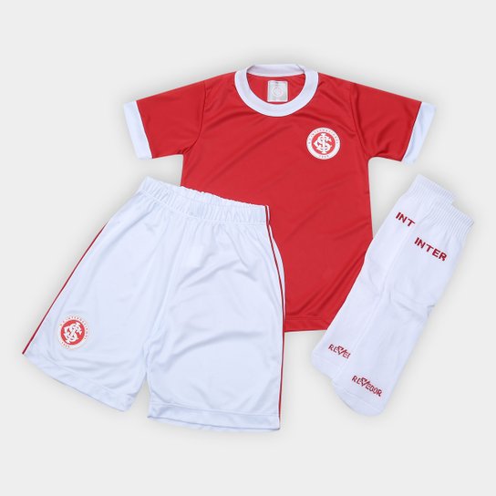 Conjunto Infantil Internacional Artilheiro - Vermelho+Branco