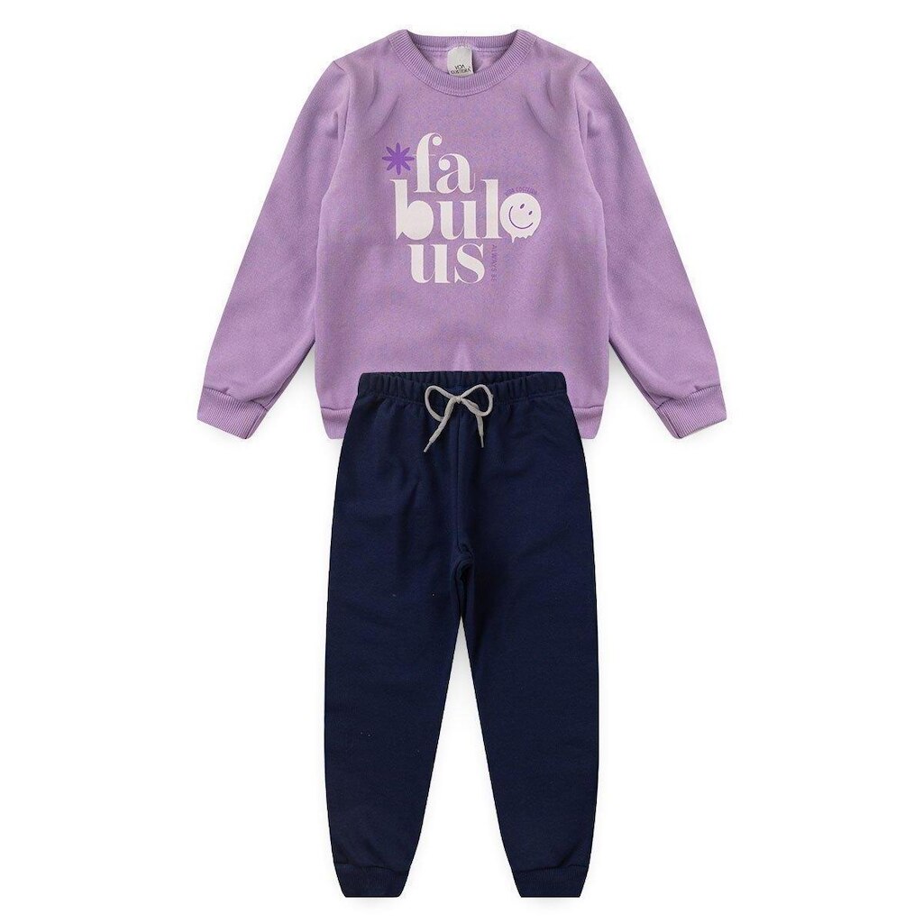 Conjunto Infantil Lilás  Moletom Fabulous