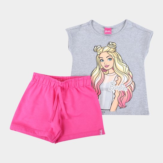 Conjunto Infantil Malwee Barbie Feminino - Mescla Menor preço em Conjunto Infantil Malwee Barbie Feminino - Mescla