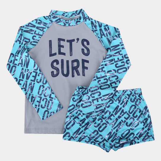 Conjunto Infantil Marlan Praia Masculino - Chumbo Menor preço em Conjunto Infantil Marlan Praia Masculino - Chumbo