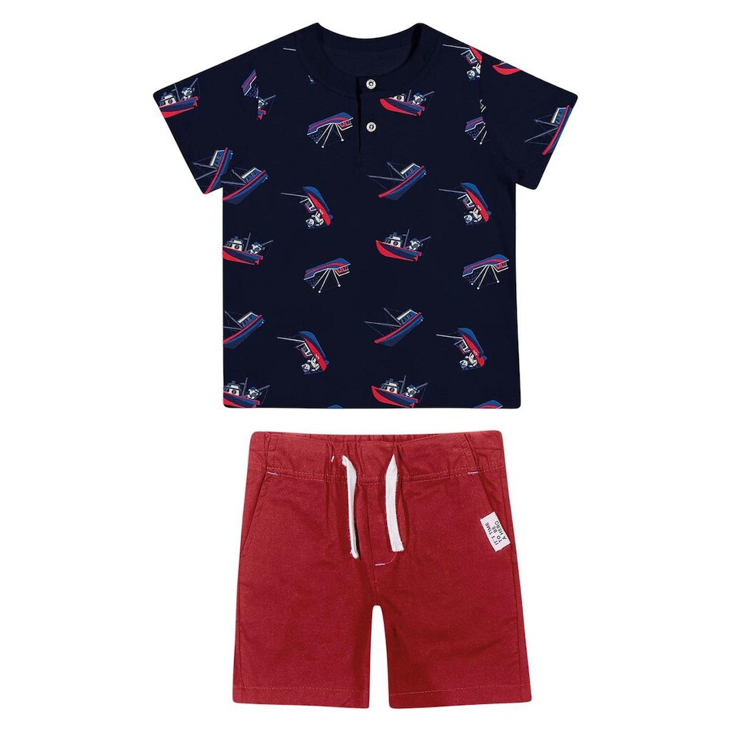 Conjunto Infantil Masculino Barcos Trick Nick Azul