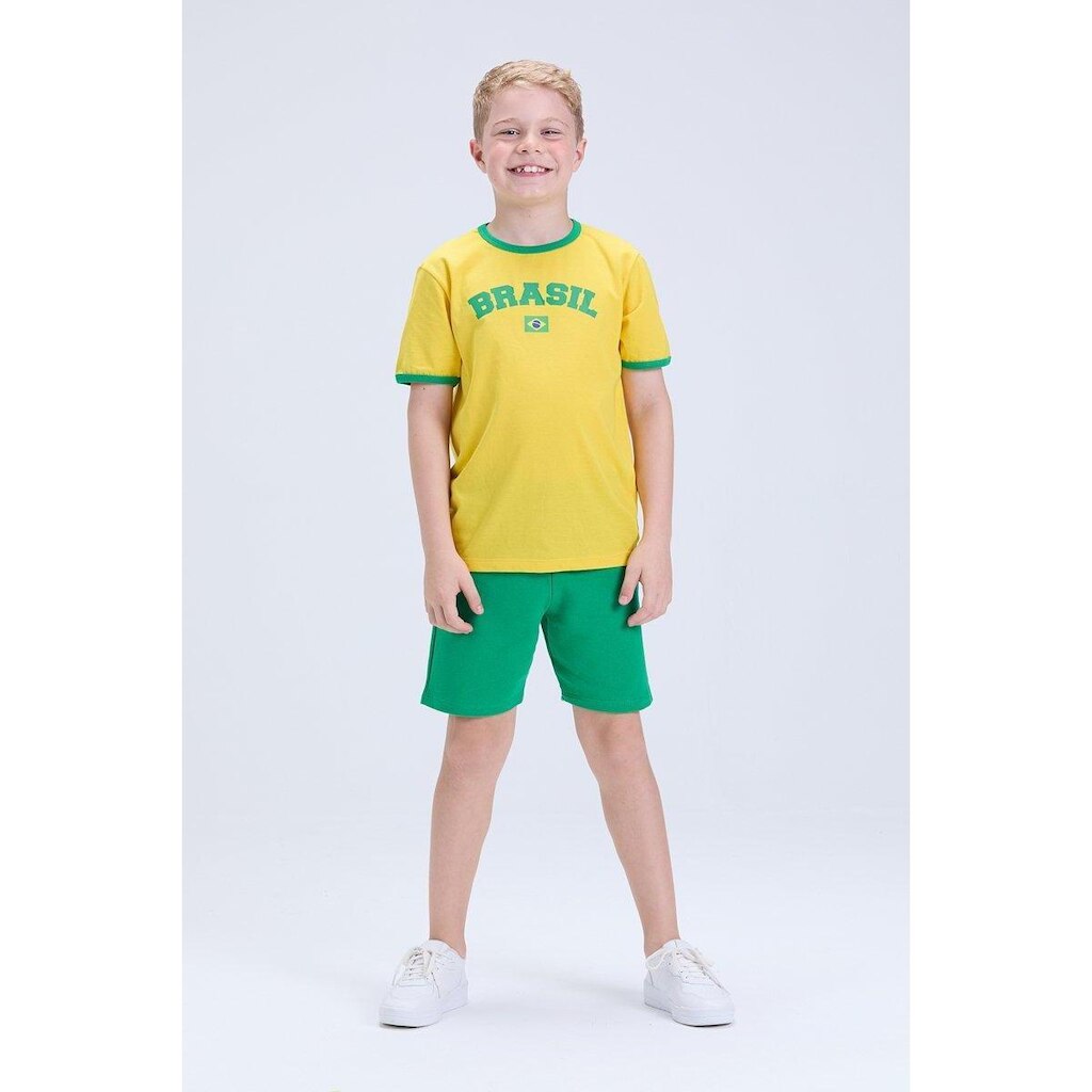 Conjunto Infantil Masculino Brasil Copa Verão