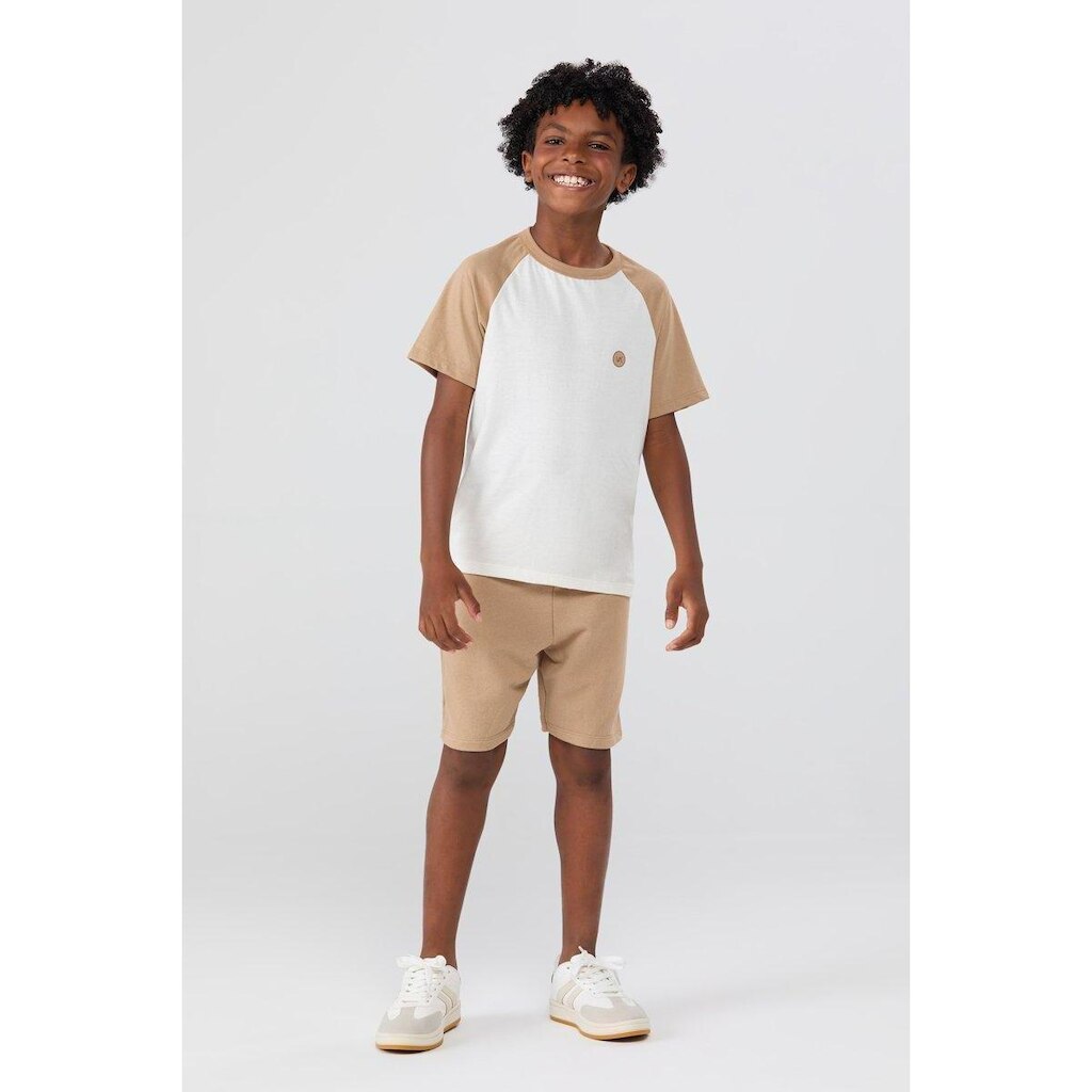Conjunto Infantil Masculino de Verão Raglan e Aplique