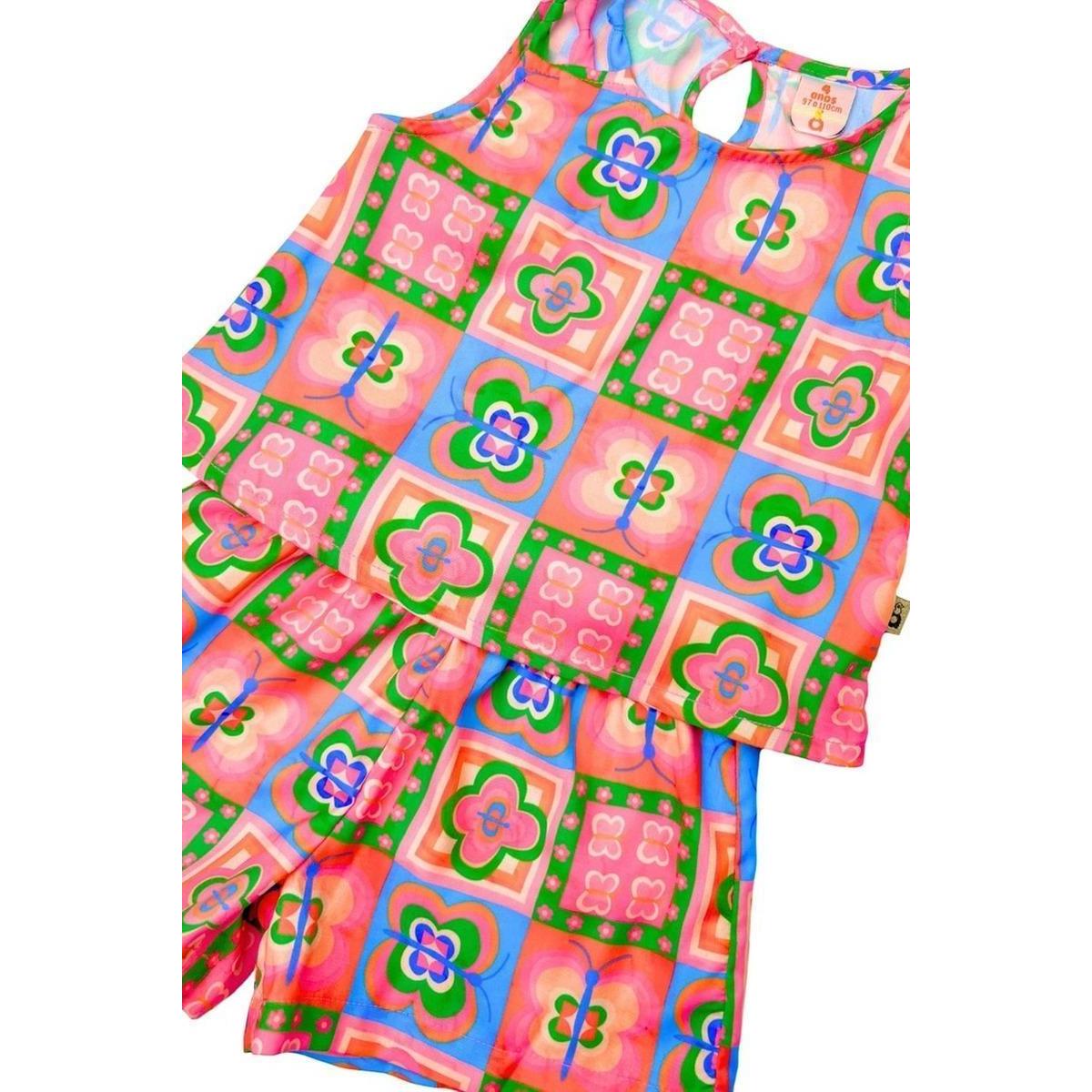 Conjunto Infantil Menina Azulejo Borboletes Alphabeto Rosa - Colorido ...