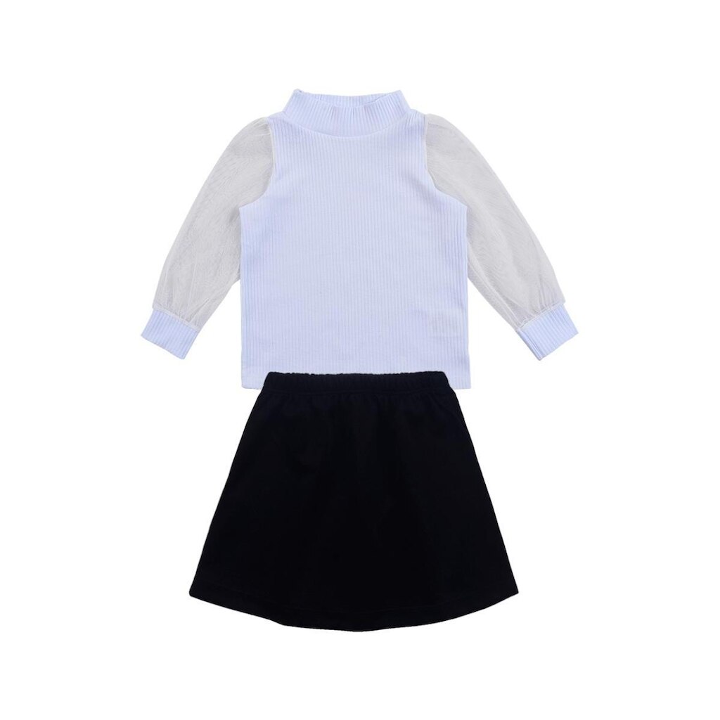 Conjunto Infantil Menina Blusa de Ribana e Saia - Destak